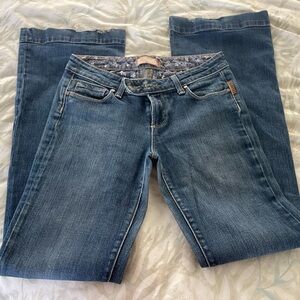 PAIGE Women's Straight Leg Blue Jeans